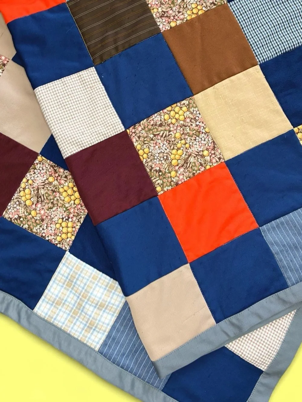 Vintage 70’s Handmade Colorful Patchwork Farmhouse Hippie Quilt